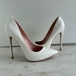 Elisabet Tang White Leather Heels